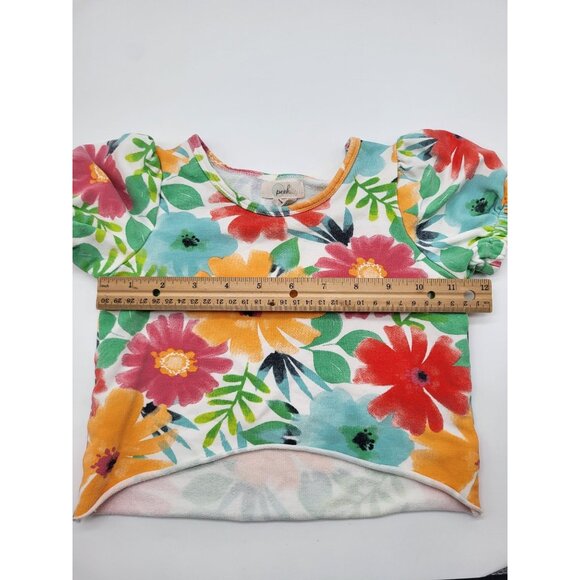 PEEK Baby Girl 2 PC Outfit Cropped Top and Pants Colorful Floral Print 12-18M - Picture 6 of 8